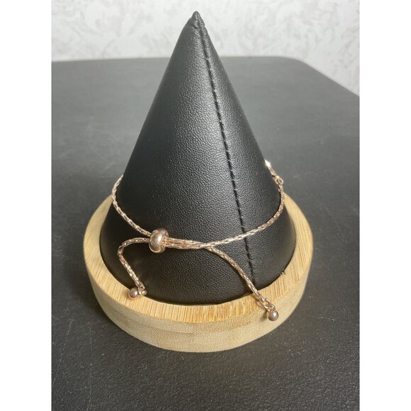 Adjustable Rose Gold Bracelet With Sparkling Circular Discs - Picture 3 of 3